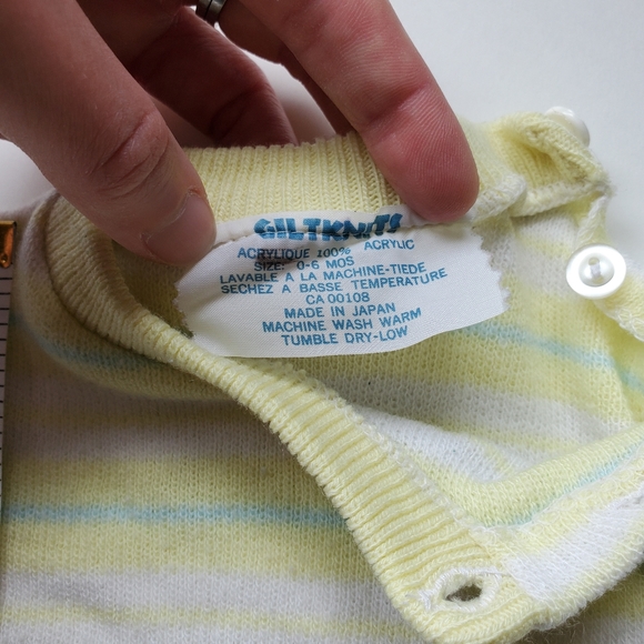 Giltknits Striped Baby Sweater 0-6mo - Picture 5 of 6